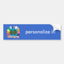 40th Birthday Balloons Design bumper stickers