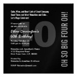 40th Birthday Black White Red FOUR OH Ver 02 Custom Announcement