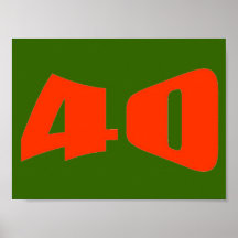 40th Birthday, Colourful Abstract Art Posters