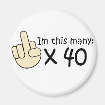 40th Birthday Fridge Magnet