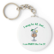 40th Birthday Gag Gift Key Chain
