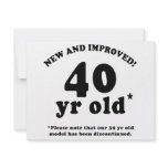 40th Birthday Gag Gifts Personalized Invites