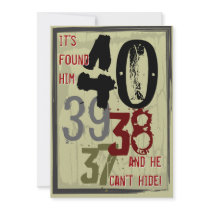 40th Birthday Grungy Countdown Party Invitation