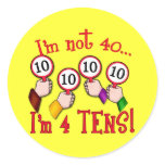 40th Birthday Humour T shirt Sticker