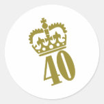 40th Birthday - Number – Fourty Round Stickers