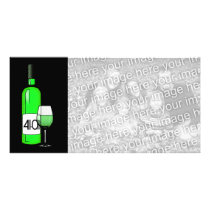 40th birthday or anniversary : wine bottle & glass