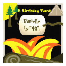 40th Birthday Party and Marshmallow Toast Custom Invites