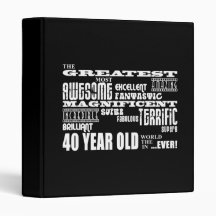 40th Birthday Party Greatest Forty Year Old 3 Ring Binder
