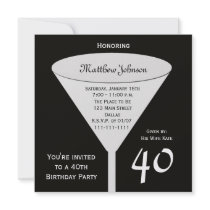 40th Birthday Party Invitation -- A Toast for 40