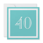 40th Birthday Party Invitation - Aqua