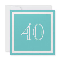 40th Birthday Party Invitation - Aqua