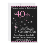 40th Birthday Party Invitation - Cocktail Glass