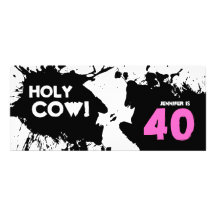 40th Birthday Party Invitation - Holy Cow!