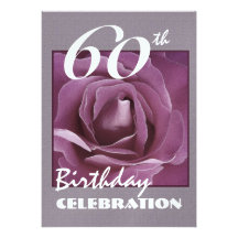 40th Birthday Party Invitation - PURPLE Rose