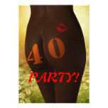 40th Birthday party Invitation with a bare rear.