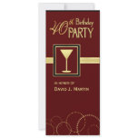 40th Birthday Party Invitations - Burgundy & Gold