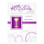 40th Birthday Party Invitations - with Monogram