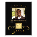 40th Birthday Party Photo Invitations - Formal