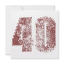 40th Birthday Red Grunge Invitation