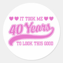 40th Birthday Round Stickers