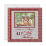 40th Ruby Anniversary Custom Photo Invitation