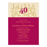 40th Ruby Wedding Anniversary Invitation