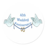 40th wedding anniversary gifts t round stickers