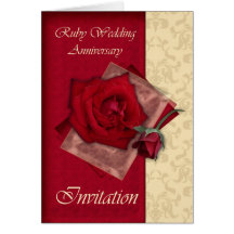 40th Wedding Anniversary Invitation Card