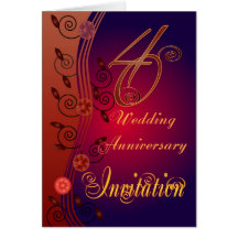 40th Wedding Anniversary Invitation Card