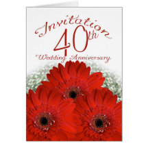 40th wedding anniversary invitation card - ruby we