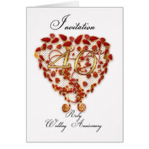 40th wedding anniversary invitation card - ruby we