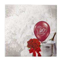 40th Wedding Anniversary Tiles
