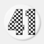41 chequered number refrigerator magnet
