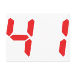 41 fourty-one red alarm clock digital number post cards