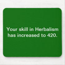 420 Herbalism Print Hat (Green) Mouse Pad