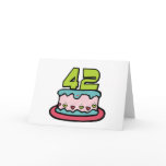 42 Year Old Birthday Cake Greeting Card