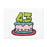 43 Year Old Birthday Cake Postcard