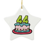 44 Year Old Birthday Cake Christmas Ornaments
