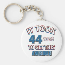44 year old birthday designs keychain