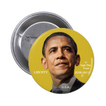 44th POTUS Barack Obama 2008-2017 Gold Coin (Faux) Button