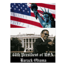 44th President of USA Barack Obama postcard