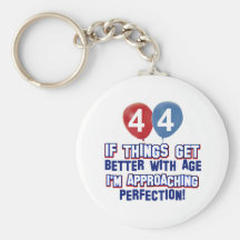 44th year old birthday design key chains