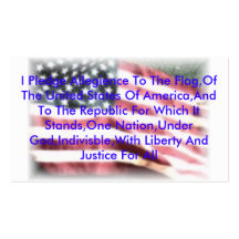 4541131_TN, I Pledge Allegience To The Flag,Of ... Business Card Template