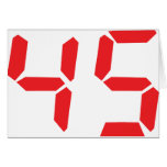 45 fourty-five red alarm clock digital number greeting cards