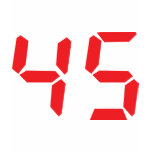 45 fourty-five red alarm clock digital number t-shirts