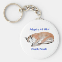 45 mph Couch Potato Keychains