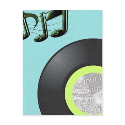 45 RECORD PHOTO FRAME INVITE POSTCARD by partypassion