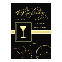 45th Birthday Party Invitations - Contemporary