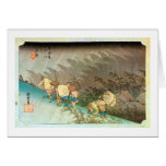 46. 庄野宿, 広重 Shōno-juku, Hiroshige, Ukiyo-e Cartes De Vœux