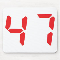 47 fourty-seven red alarm clock digital number mouse mats